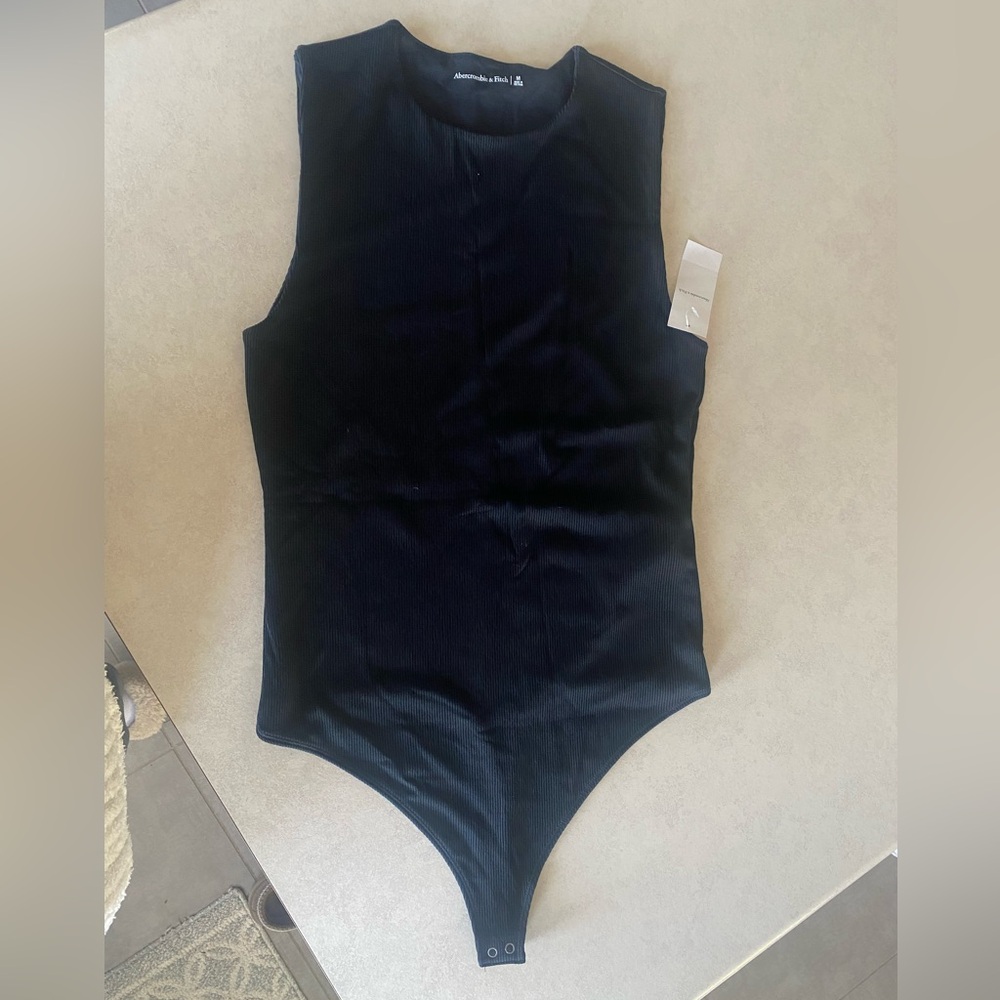 Abercrombie Ribbed Black Bodysuit